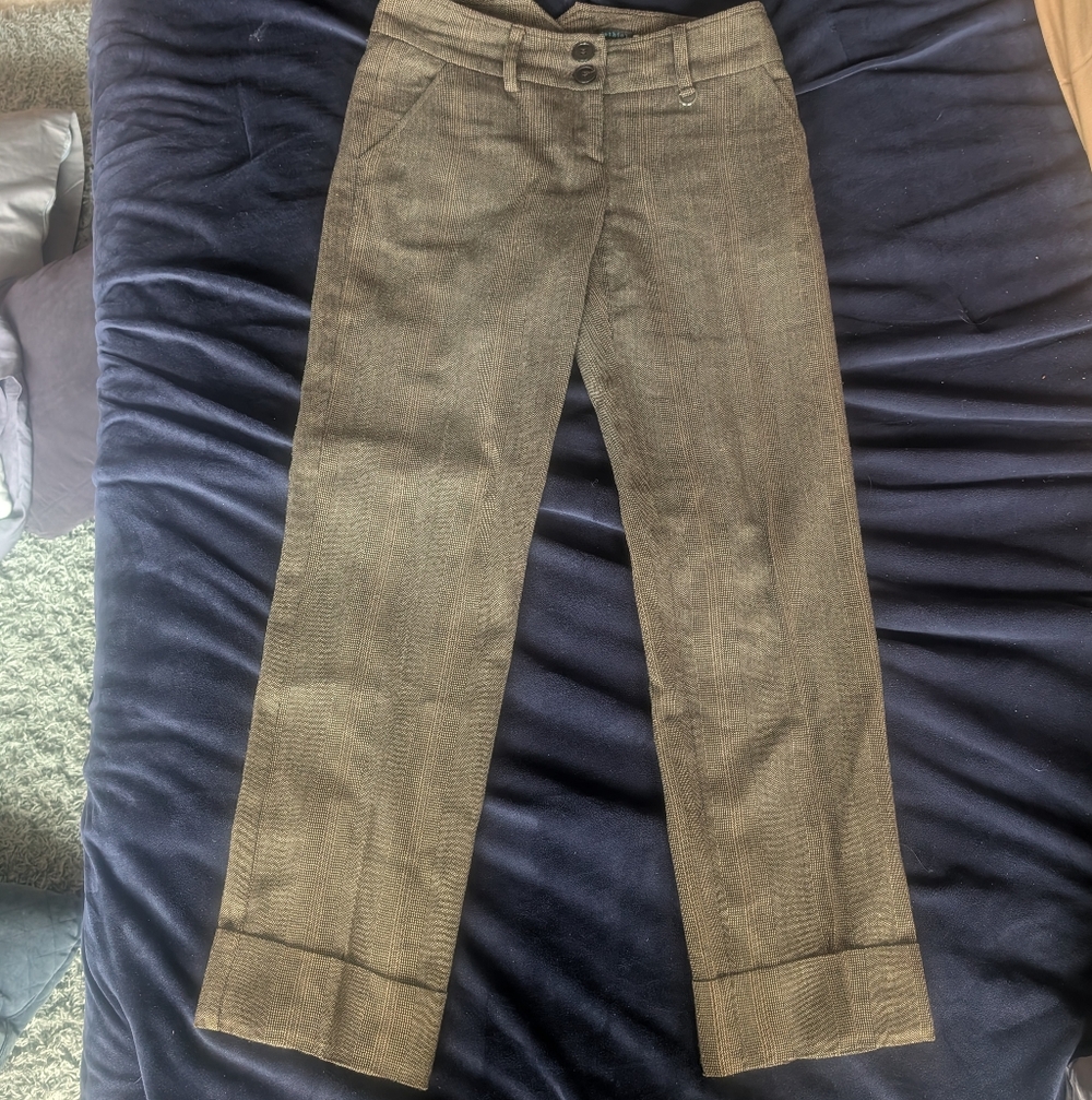 Classic Brown Patterned Women's Trousers